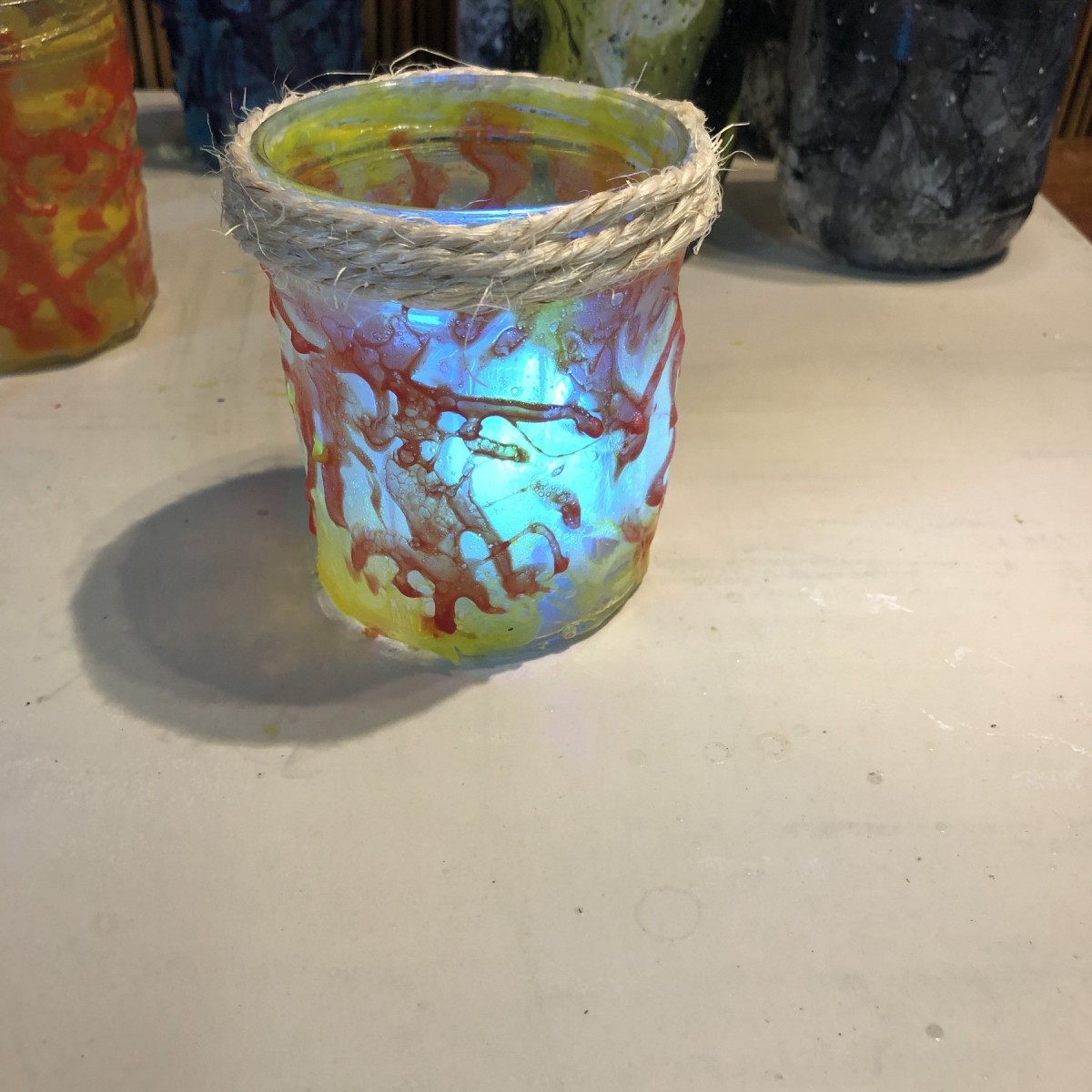 Making Faux Wax Drip Jar Candle Holders ThriftyFun