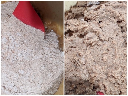 mixing wet & dry ingredients