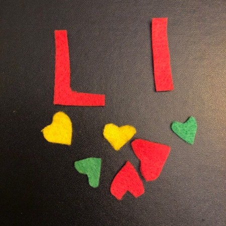 Personalized Felt Ornaments - letters and shapes cut from felt