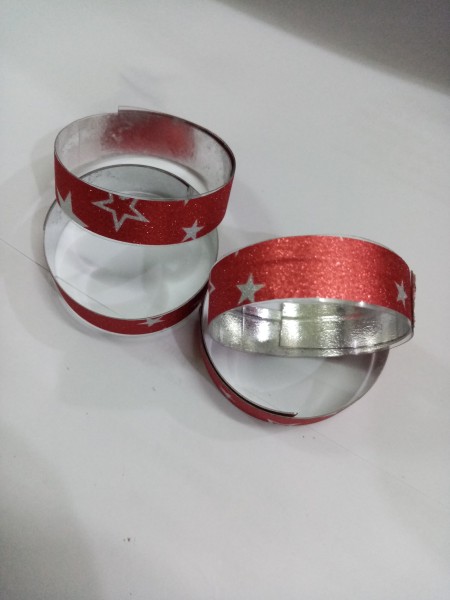 Recycled Plastic Bottle Christmas Balls - tape covered plastic strips