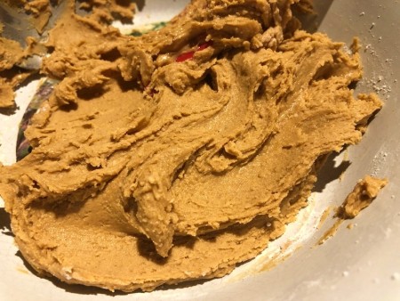 mixing Peanut Butter & powdered sugar