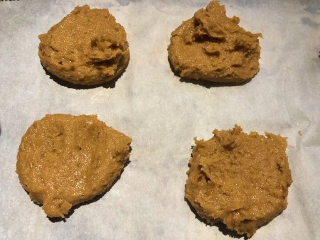 cookie dough on parchment paper