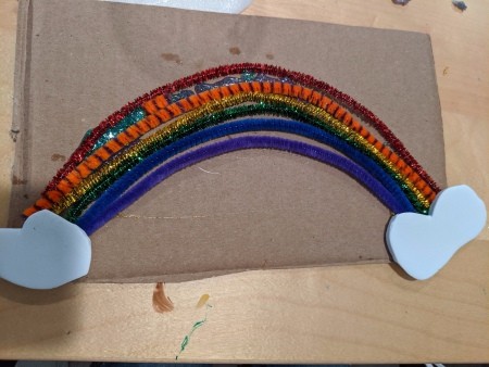 Rainbow Name Room Decor - clouds added to ends of the rainbow