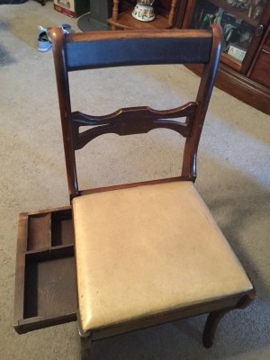 Value of Murphy Chair - armless chair with drawer open