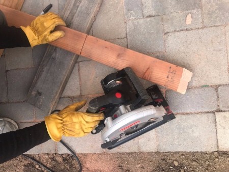 Trellis for Dragon Fruit - using a circular saw to cut wood