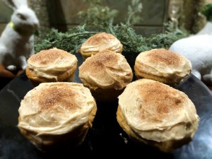 Frosted Eggnog Cupcakes on plate