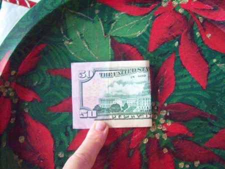 Cash Trees As Gifts - open and fold in half end to end