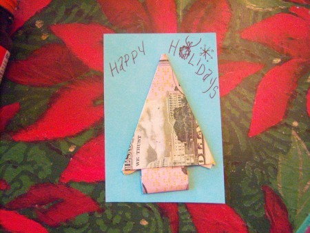 Cash Trees As Gifts - money attached to a card with message