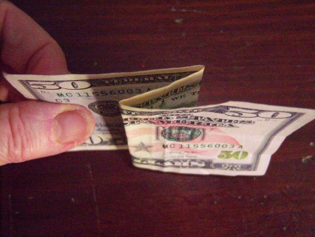 Cash Trees As Gifts - shown from the top edge