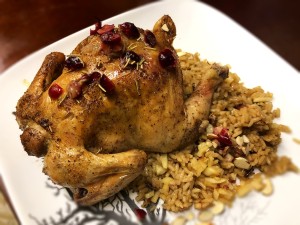 Cranberry Apple Cornish Hen on plate