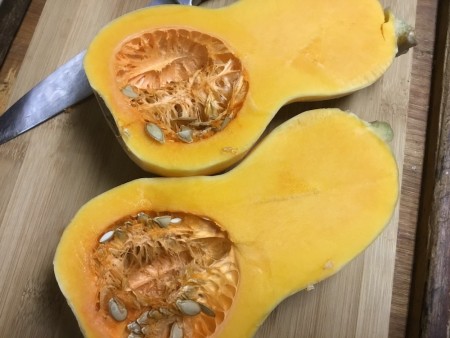 Butternut Squash cut in half