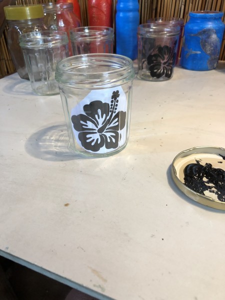 Christmas Silhouette Candle Holders - printed image on the inside of a jar