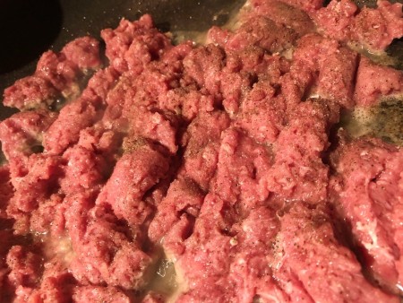 cooking ground beef