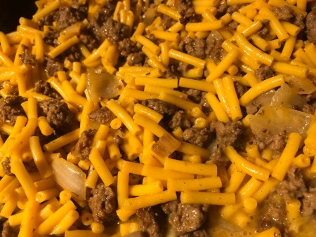 Taco seasoned beef added to Mac n Cheese