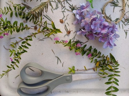 Holiday Swag Decoration - garden plant cuttings