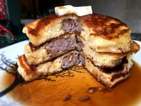 stack of Sausage-Stuffed Pancakes