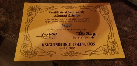 Value of a Knightsbridge Collection Porcelain Doll
