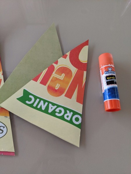 Minimal Cardboard Christmas Tree Decoration - cardboard cutouts and glue stick
