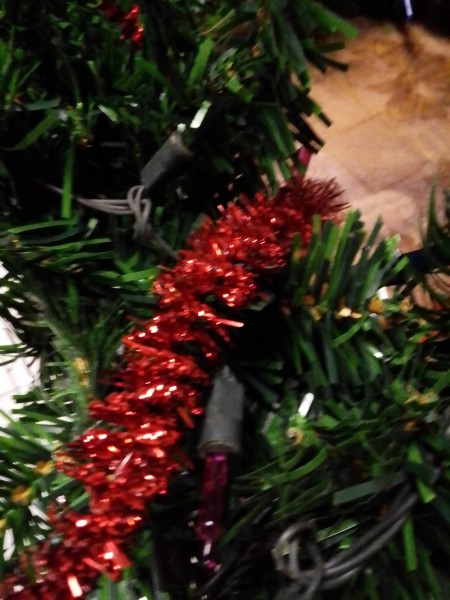 Wreath Chandelier - wrap with the tinsel garland