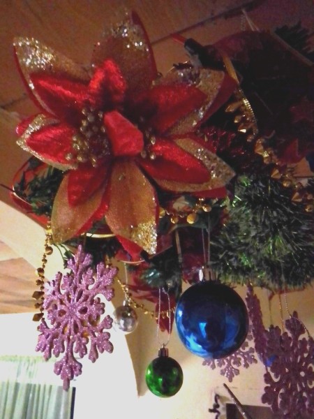 Wreath Chandelier - hanging on the ceiling