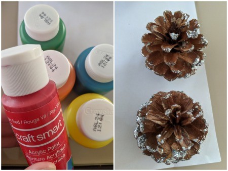 Rainbow Pinecone Ornaments - supplies