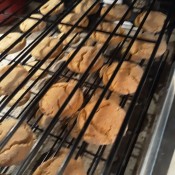 Cookies baking in the oven.