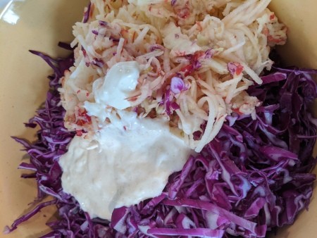 shredded Apple & cabbage with dressing