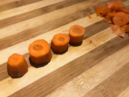 Veggie and Cheese Christmas Trees - trimmed carrot slices