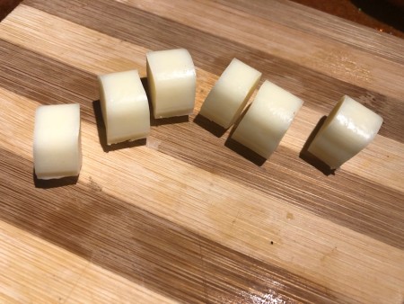 Veggie and Cheese Christmas Trees - cut up cheese stick