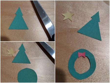 Rainbow Christmas Countdown - paper tree and wreath to decorate the chain