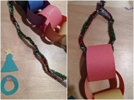 Rainbow Christmas Countdown - twisted pipe cleaners for a hanger