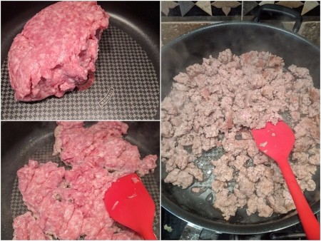 cooking ground meat in skillet