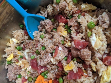 mixing all ingredients