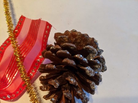 Oversized Bow Pinecone Ornament for Door - supplies