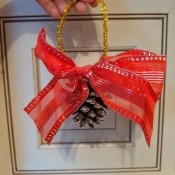 Oversized Bow Pinecone Ornament for Door  - ready to hang on door knobs or anywhere