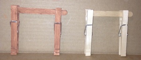 Clothespin Reindeer - trim Popsicle stick and glue two spring clip clothespins on the ends leaving space on one end for the third pin