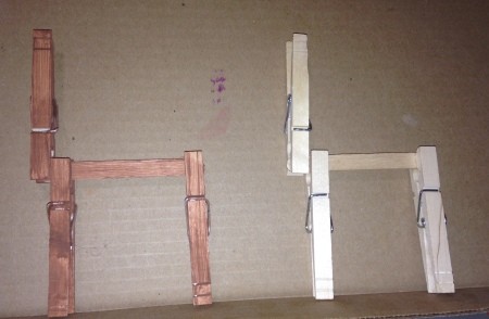 Clothespin Reindeer - glue the third pin in place