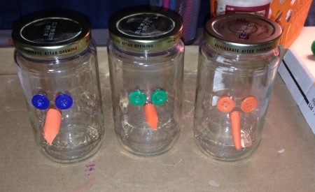 Pasta Jar Snowman Luminaries -