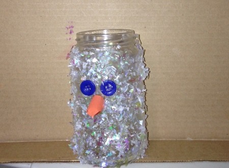 Pasta Jar Snowman Luminaries - allow to dry