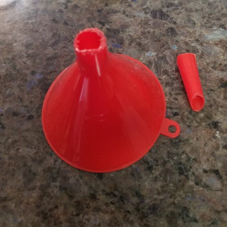 Funnel and Broken Jewelry Christmas Tree - modifying the spout