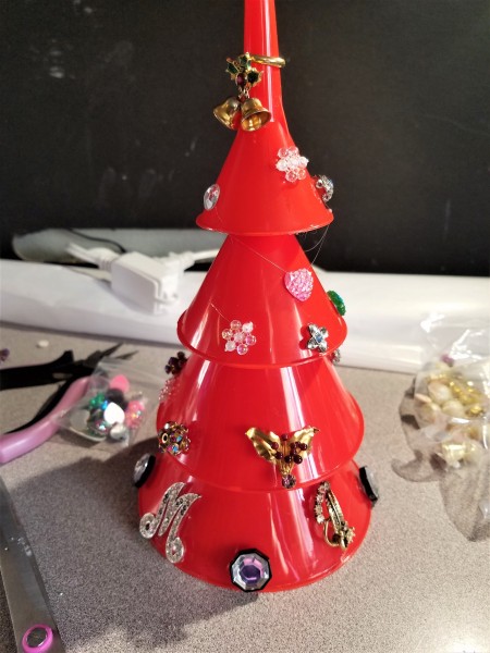Funnel and Broken Jewelry Christmas Tree - different view