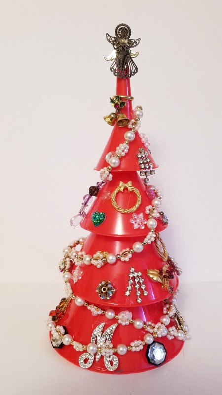 Funnel and Broken Jewelry Christmas Tree - third view