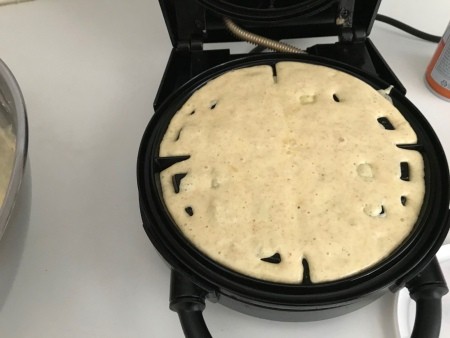 batter in Waffle iron