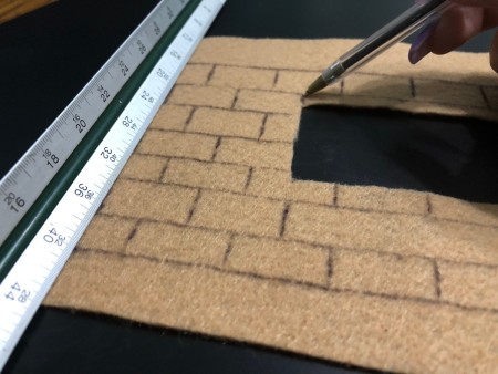 DIY Animated Christmas Hearth Shirt - draw vertical lines evenly spaced on the skipped strip