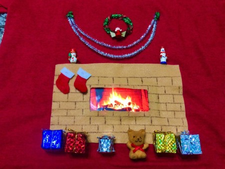 DIY Animated Christmas Hearth Shirt - video in full screen mode inside the pocket