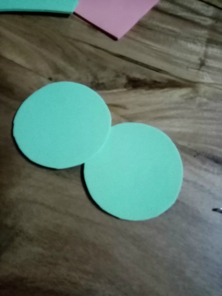 Colorful Retro Inspired Foam Earrings - light blue circles