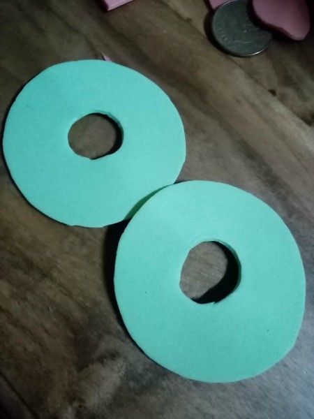 Colorful Retro Inspired Foam Earrings - larger, wider foam rings