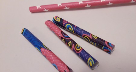 Paper and Drinking Straw Rockets - several paper tubes and the straw