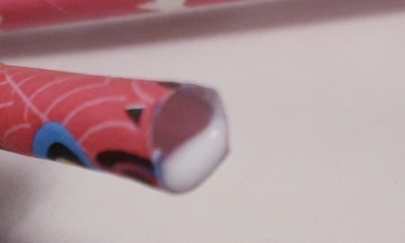 Paper and Drinking Straw Rockets - add a bit of glue to one end of the paper tube as shown