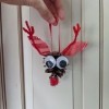 Pinecone Reindeer Ornament  - ready to hang